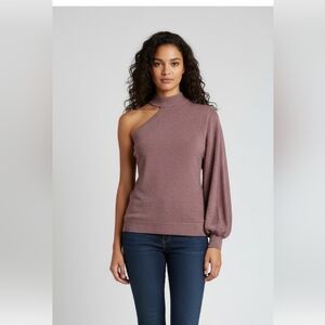 New York & Company Dusty Pink Asymmetrical Sweater